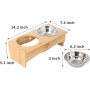 Holder Bamboo Elevated Bowls Feeder Stand for Dogs