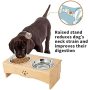 Holder Bamboo Elevated Bowls Feeder Stand for Dogs