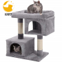 Cat Scratcher House with Plush Perch Kittens Condo with Scratching Post Cat Tree for Indoor