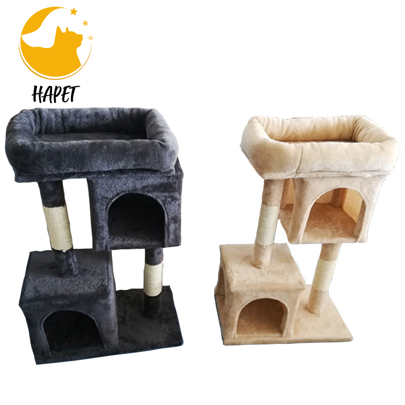 Cat Scratcher House with Plush Perch Kittens Condo with Scratching Post Cat Tree for Indoor