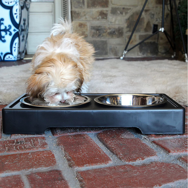 Raised Dog Dish with Stainless Steel Adjustable Elevated Dog Bowls For Pets