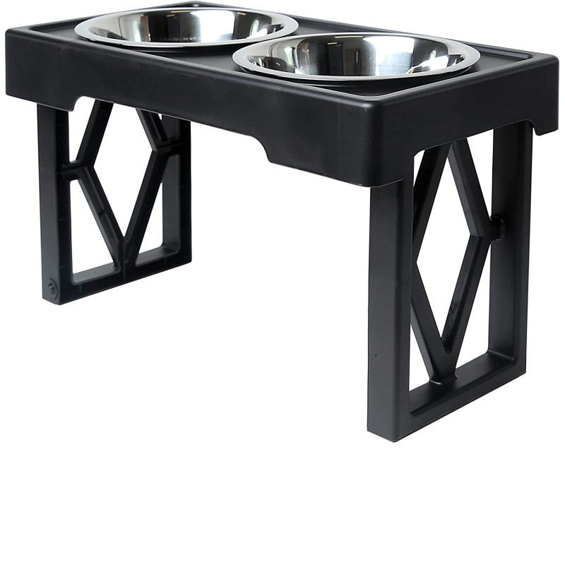 Raised Dog Dish with Stainless Steel Adjustable Elevated Dog Bowls For Pets