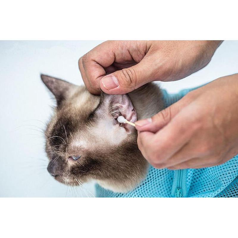 Bolsa de baño para gatos, bolsa de aseo para gatos con cordón elástico ajustable, bolsa de ducha gruesa para gatos