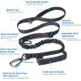 Highly Reflective Threads Tactical Dog Leash ith Padded Handle for Training