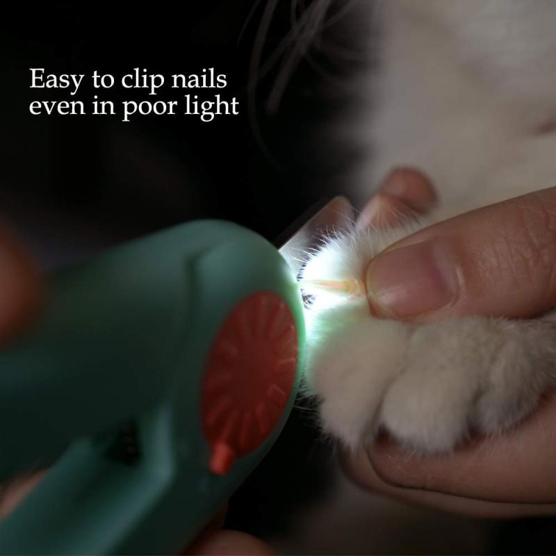 Dog Claw Trimmer Pet Stainless Steel Nail Cutter with Anti overclipping LED Light and Grooming