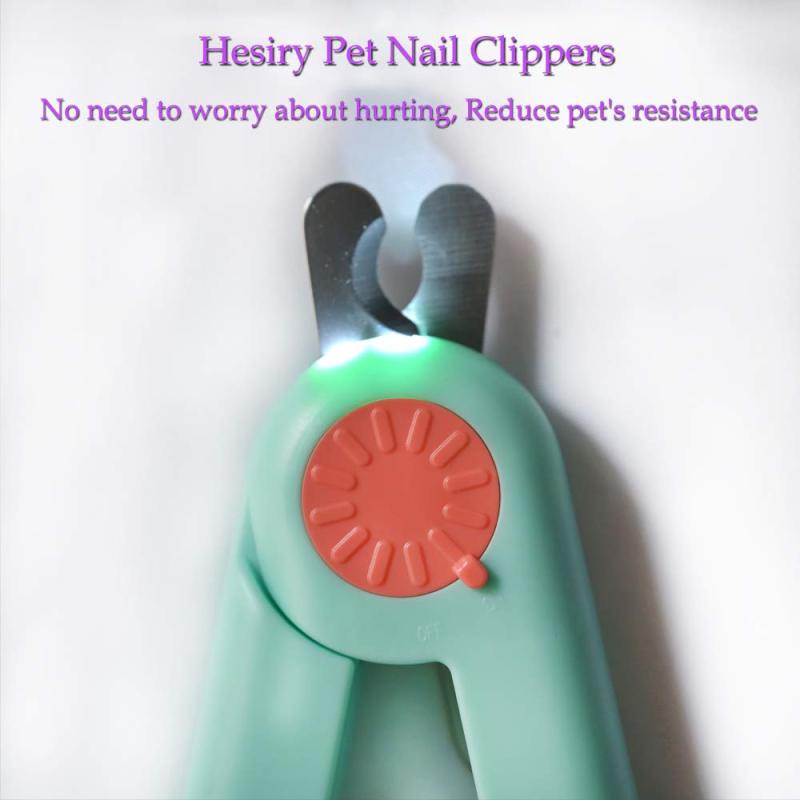 Dog Claw Trimmer Pet Stainless Steel Nail Cutter with Anti overclipping LED Light and Grooming