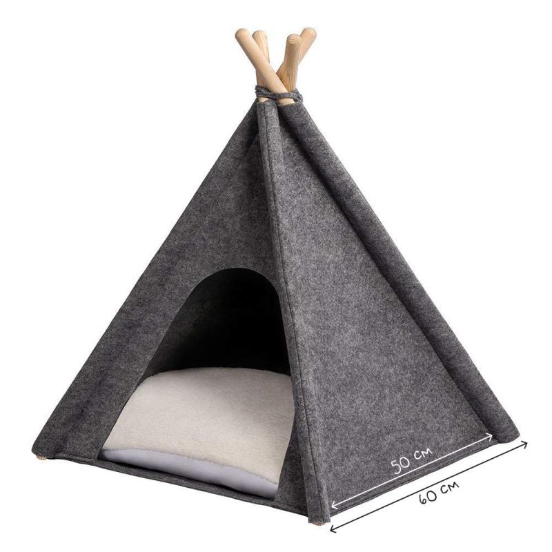 New style indoor felt pet tent Felt Teepee house pets bed for dogs and cat