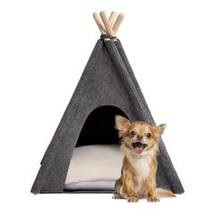 New style indoor felt pet tent Felt Teepee house pets bed for dogs and cat