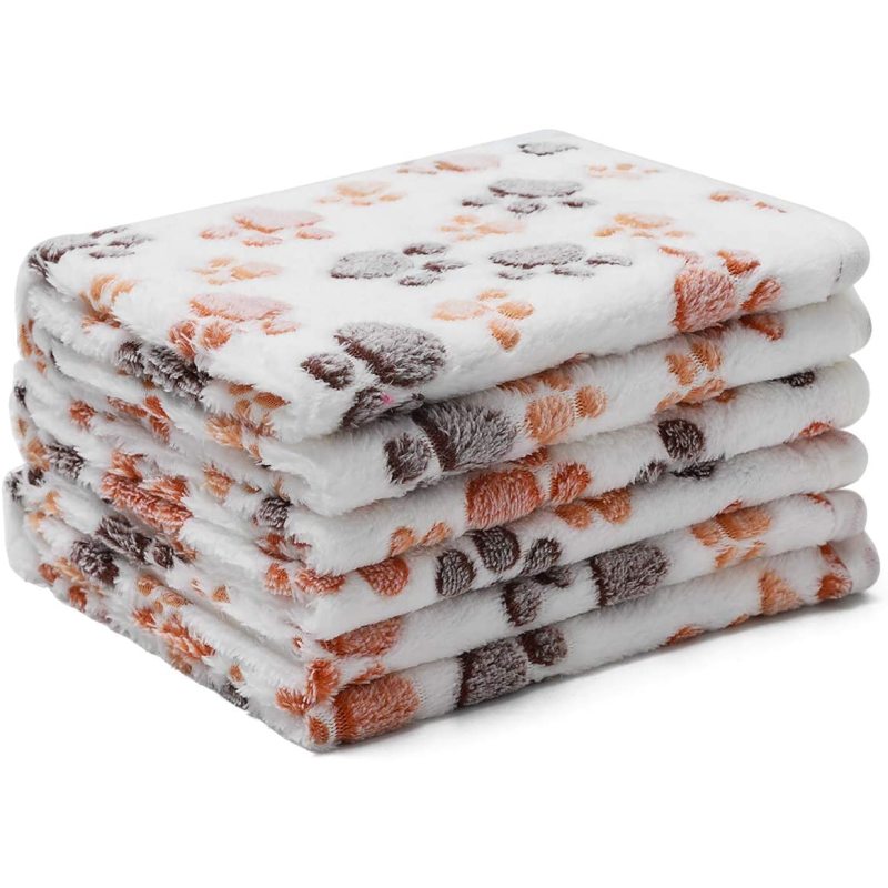 Fluffy Premium Fleece Pet Blanket Flannel Paw Printed 3 Pack