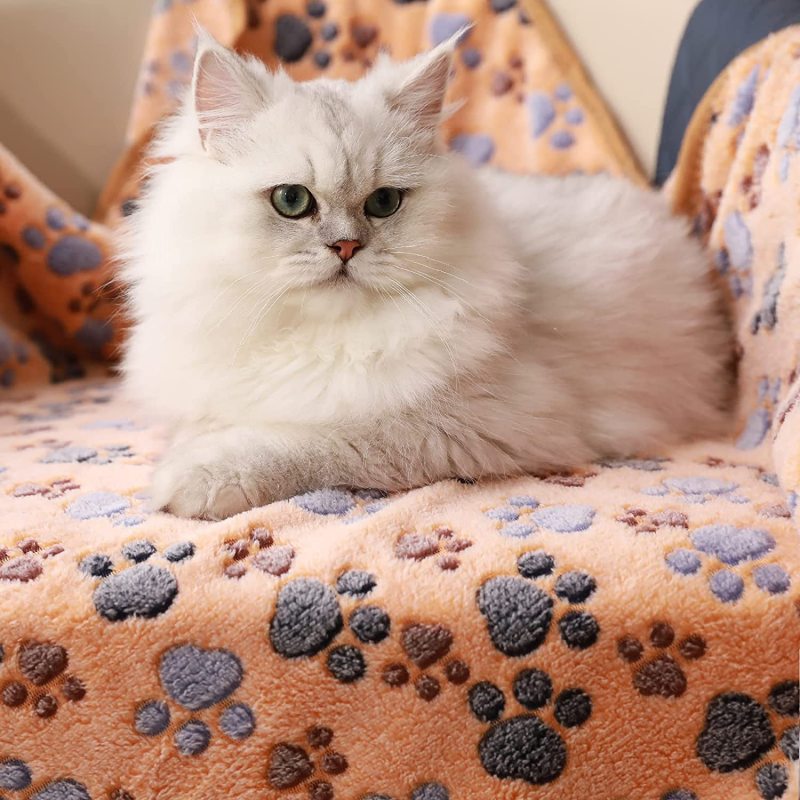 Fluffy Premium Fleece Pet Blanket Flannel Paw Printed 3 Pack