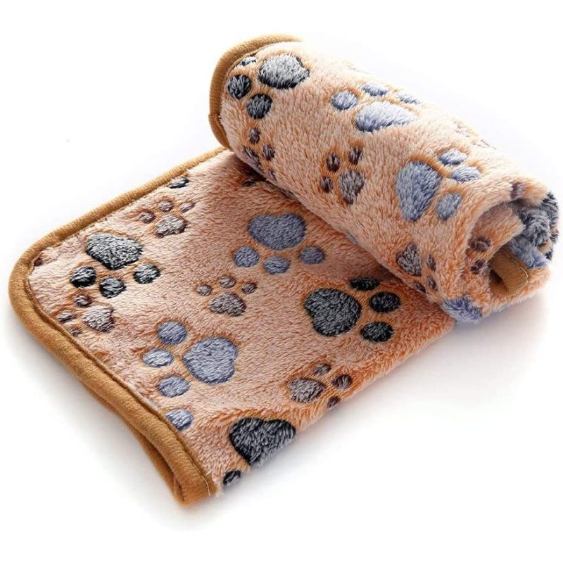 Fluffy Premium Fleece Pet Blanket Flannel Paw Printed 3 Pack