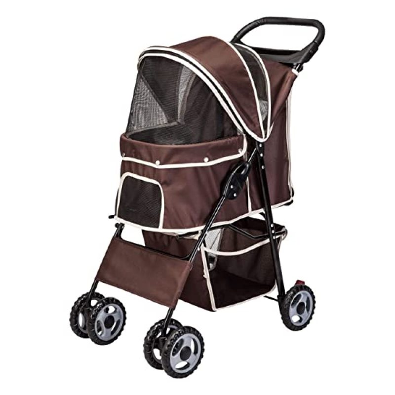 Pet Stroller with Polyester Fabric for Dog  with Water Proof Fabric for Cat Travel Carriage