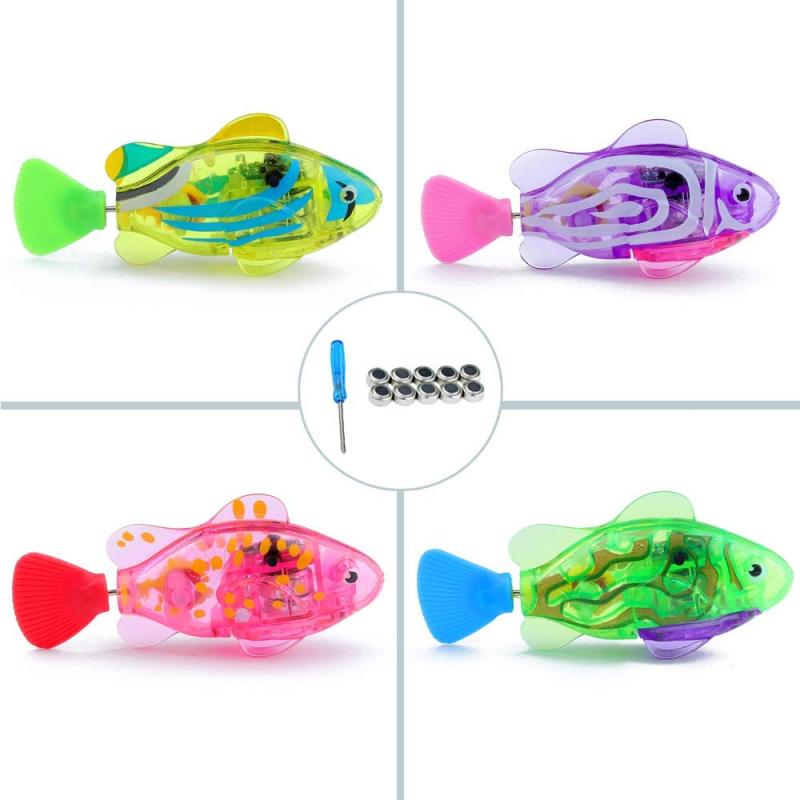 Hot Amazon Litter Mat Interactive Swimming Robot Fish Toy for Cat Dog with LED Light