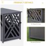 Furniture Style Decorative Dog Cage Kennel Wood Dog Crate End Table Lattice Night Stand with Lockable Door