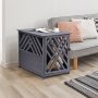 Furniture Style Decorative Dog Cage Kennel Wood Dog Crate End Table Lattice Night Stand with Lockable Door