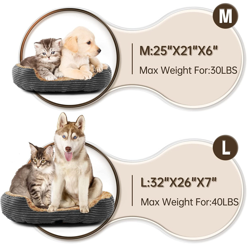 Dog Bed Low Leading Edge - Breathable Soft Plush Pet Bed, Machine Washable Dog Couch, Waterproof Nonskid Orthopedic Dog Bed