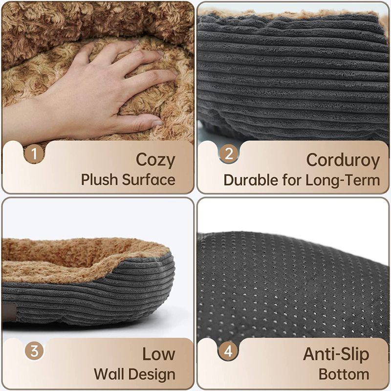 Dog Bed Low Leading Edge - Breathable Soft Plush Pet Bed, Machine Washable Dog Couch, Waterproof Nonskid Orthopedic Dog Bed