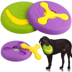 2 in 1 Multifunctional Durable Dog Pet Flying Disc Toy Flying Flying Saucer Training Toys for Outdoor