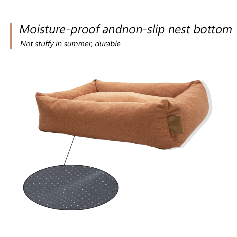 Rectangle Washable Sleeping Puppy Bed Orthopedic Pet Sofa Soft Calming Beds for Indoor Cats