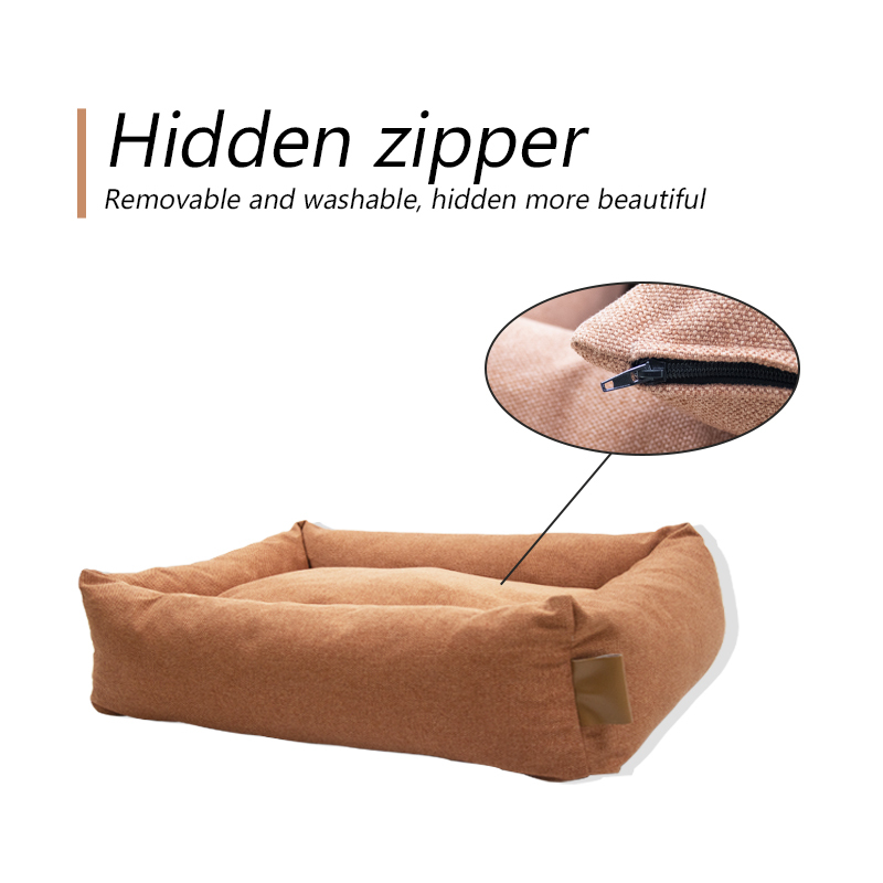 Rectangle Washable Sleeping Puppy Bed Orthopedic Pet Sofa Soft Calming Beds for Indoor Cats