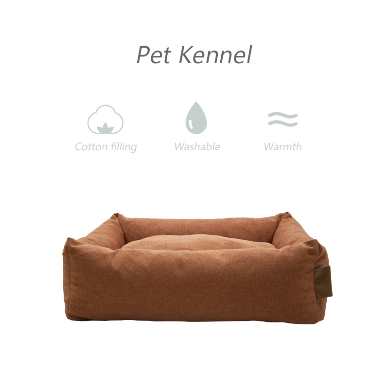 Rectangle Washable Sleeping Puppy Bed Orthopedic Pet Sofa Soft Calming Beds for Indoor Cats