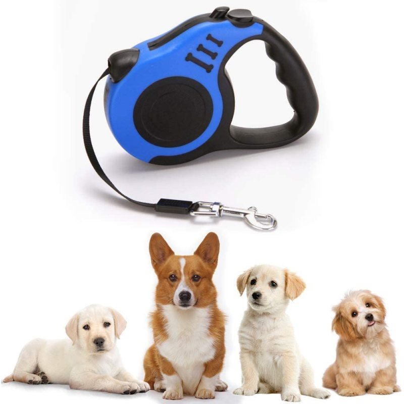 Retractable Dog Leash Pet Walking Leash with Anti-Slip Handle One-Handed One Button Lock & Release