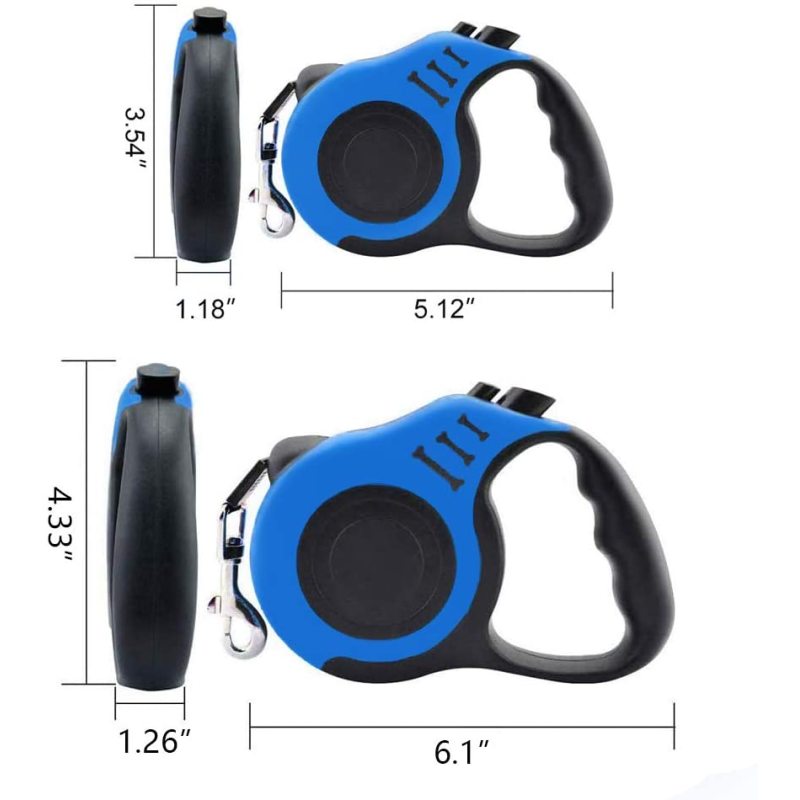 Retractable Dog Leash Pet Walking Leash with Anti-Slip Handle One-Handed One Button Lock & Release