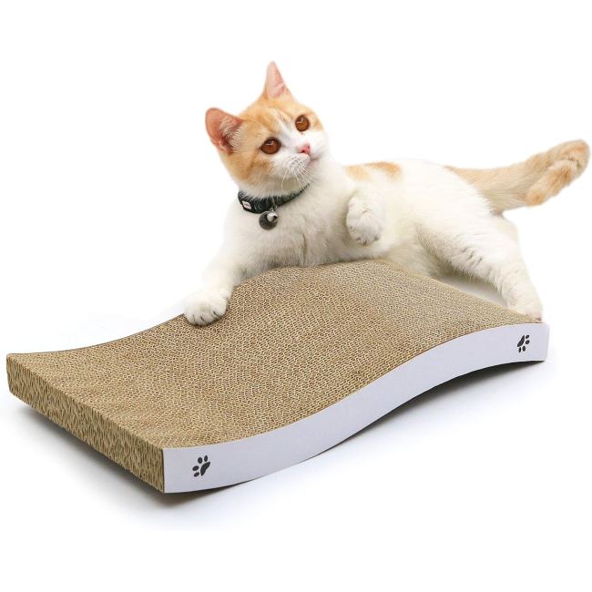 Cat Scratcher Cardboard Cat Scratch Pad with Premium Scratch Textures Design Durable Cat Scratching Pad Reversible