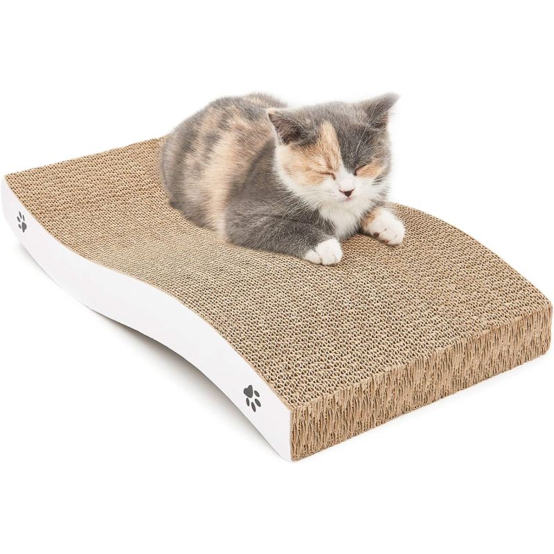 Cat Scratcher Cardboard Cat Scratch Pad with Premium Scratch Textures Design Durable Cat Scratching Pad Reversible
