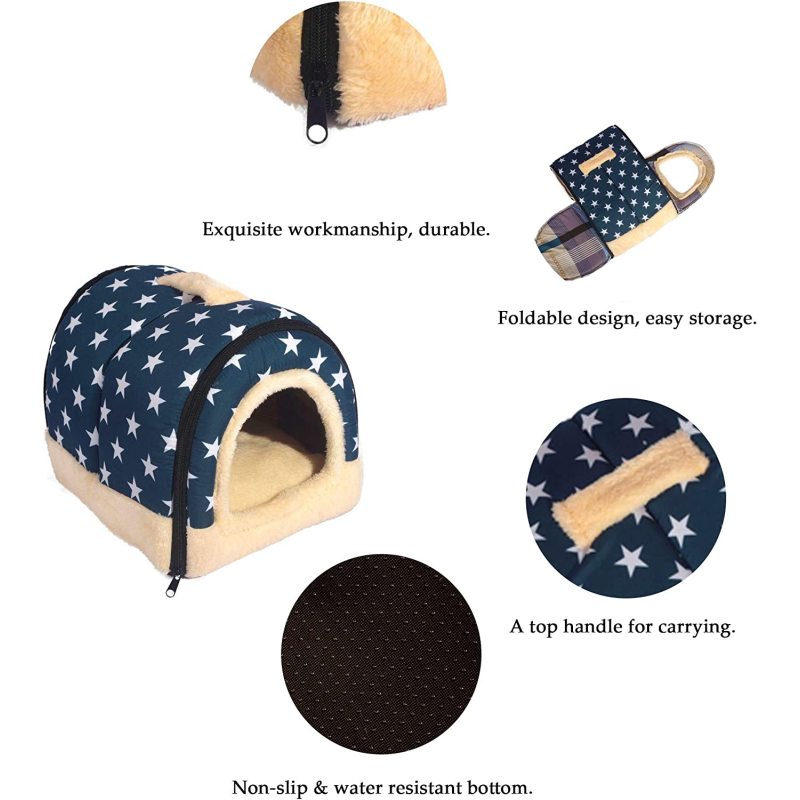 Dog House Portable Cat Bed with Removable Cushion Washable Cozy Dog Bed Cat Cave
