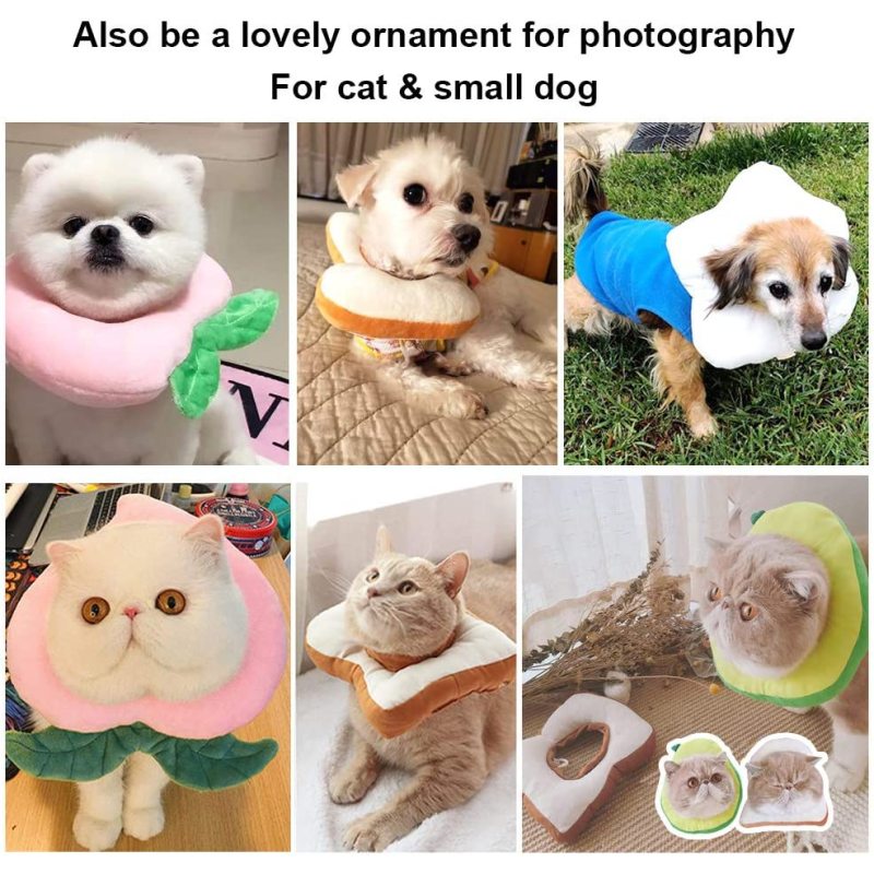 Adjustable Cat Recovery Cat Cone Collar Cute Avocado for Cats After Surgery