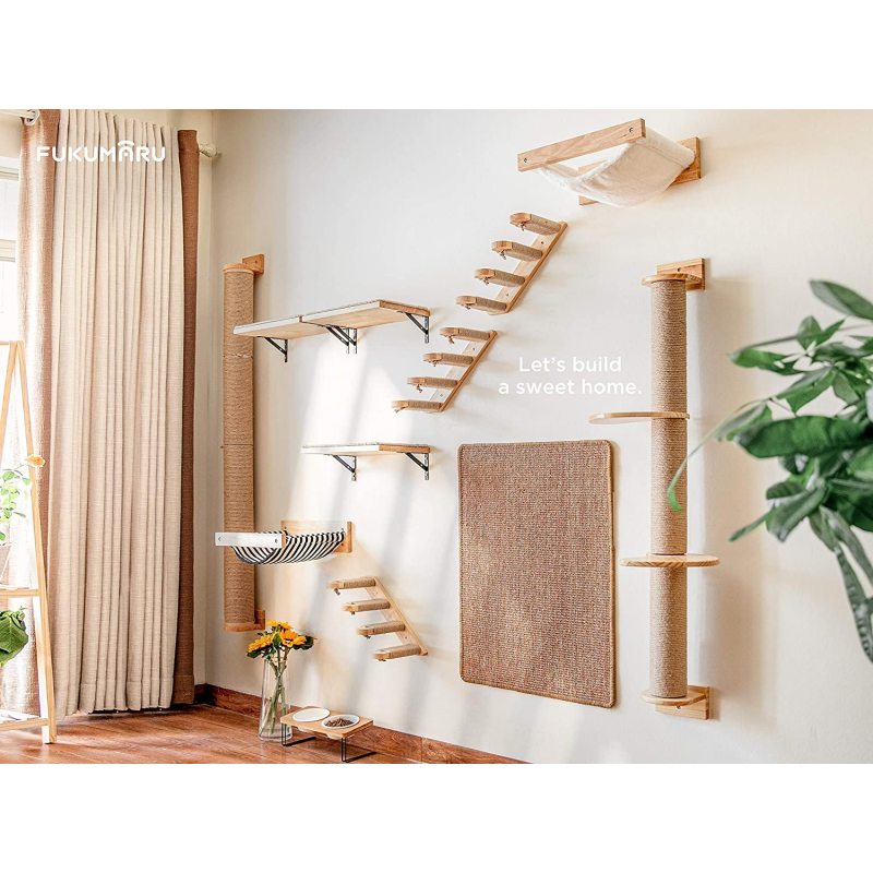 Cat Hammock Wall Mounted Large Cats Shelf - Modern Beds and Perches - Premium Kitty Furniture for Sleeping, Playing, Climbing, a