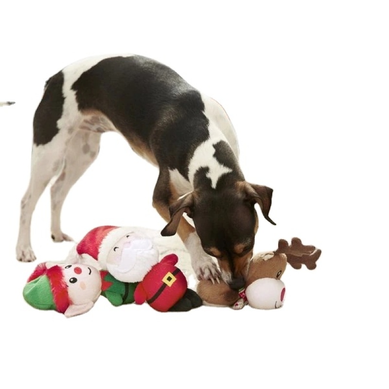 Pet Squeaky Luxury Designer Plush Dog Toys 3 Pack Plush Squeaky Dog Toy Christmas Day Pet Chew Toy