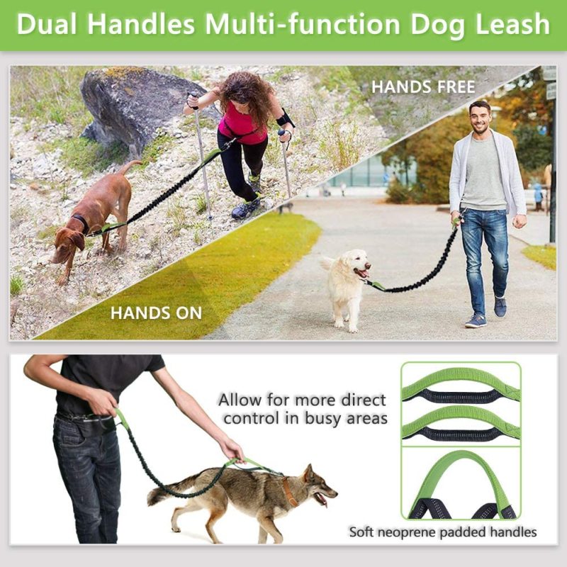 Reflective Stitches Jogging Hiking Extendable Adjustable Running Leash  for Small Medium and Large Dog