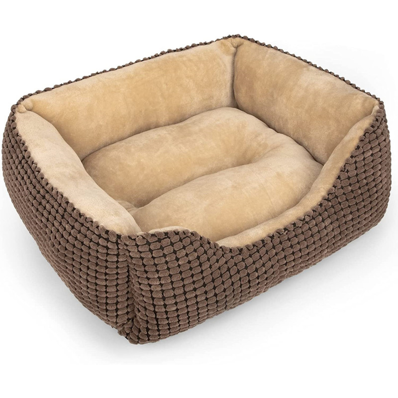 Self Warming Rectangle Cat Dog Cushion Bed Orthopedic Antiskid Pet Sofa Bed Indoor Calming luxurious Washable Pet Bed Mat