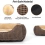 Self Warming Rectangle Cat Dog Cushion Bed Orthopedic Antiskid Pet Sofa Bed Indoor Calming luxurious Washable Pet Bed Mat