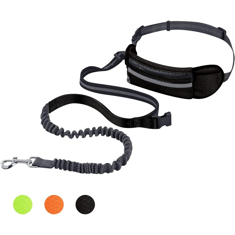 Removable Bungee Extension Fanny Pack Leash Reflective Thread for Running Walking