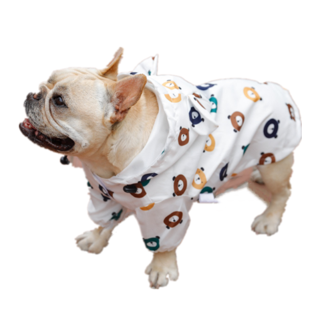 Adorable Pet Poncho Dog Raincoat 4 Leg All Covered Coat with Hood for Small Medium Dogs