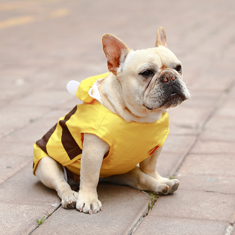 Adorable Pet Poncho Dog Raincoat 4 Leg All Covered Coat with Hood for Small Medium Dogs