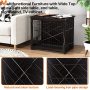 Wooden Dog Crate Furniture End Table for Small Dogs, Double Doors Dog Crate with Slide Tray, Dog Kennels Indoor