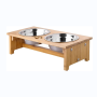 Stainless Steel Bamboo Elevated Bowls Anti Slip Feet  for Cats and Small Dogs