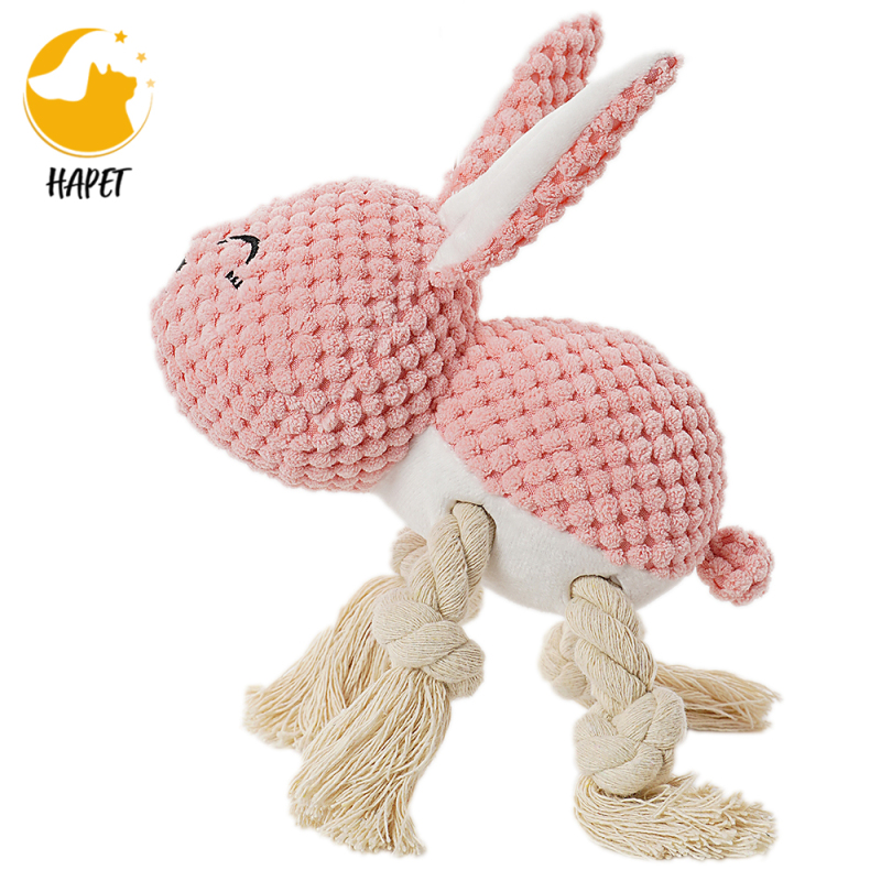 Plush Dog Squeaky Toys Durable Rope Dog Chew Toys Teeth Cleaning