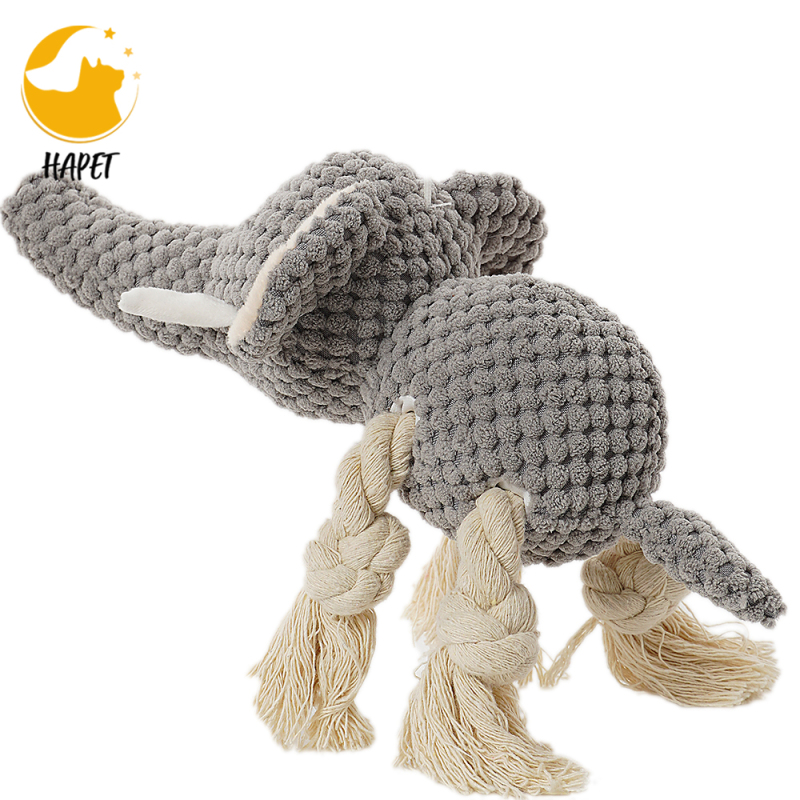 Plush Dog Squeaky Toys Durable Rope Dog Chew Toys Teeth Cleaning