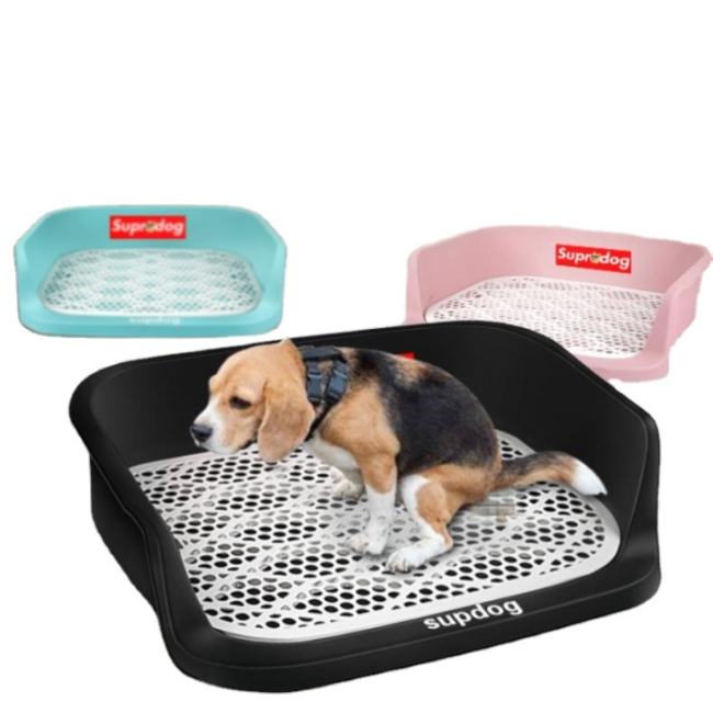 Indoor Dog Potty Tray with Protection Wall Every Side for No Leak, Spill, Accident