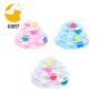 Pet Cat IQ Training Toys Three Levels Tower Station For Cats Kittens Entertainment Disc Turntable Cat Amusement Plate with Balls