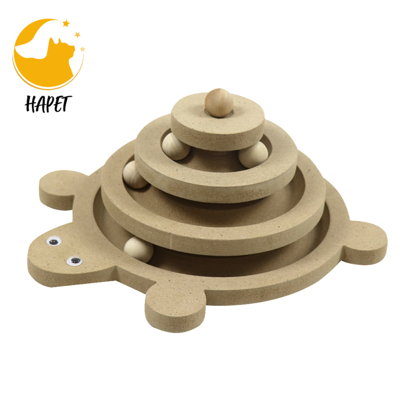 Pet Cat IQ Training Toys Three Levels Tower Station For Cats Kittens Entertainment Disc Turntable Cat Amusement Plate with Balls