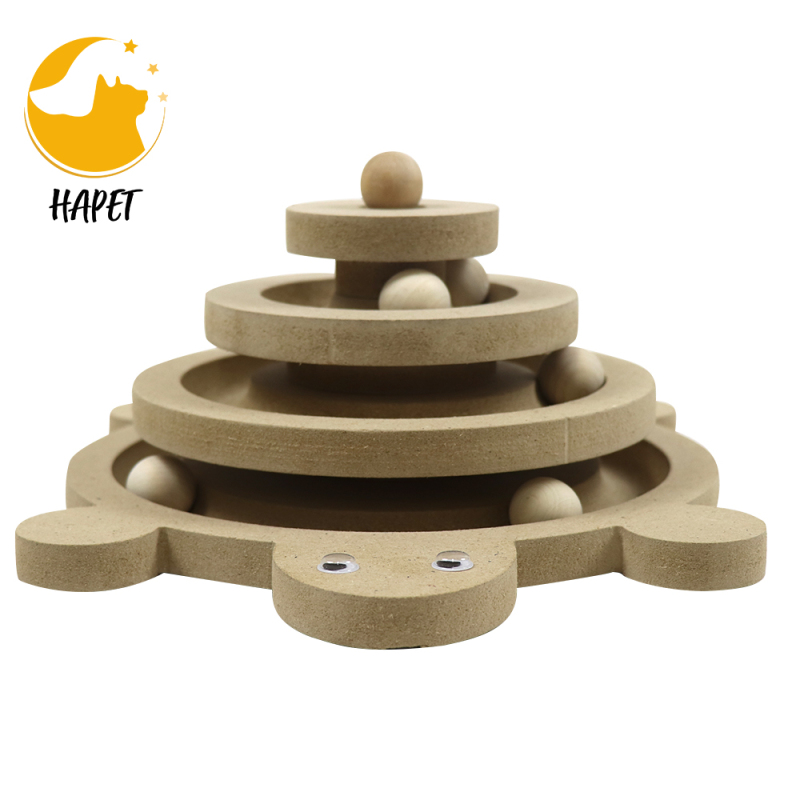 Pet Cat IQ Training Toys Three Levels Tower Station For Cats Kittens Entertainment Disc Turntable Cat Amusement Plate with Balls