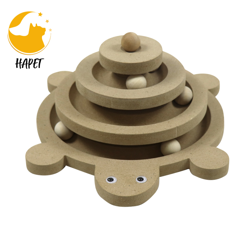 Pet Cat IQ Training Toys Three Levels Tower Station For Cats Kittens Entertainment Disc Turntable Cat Amusement Plate with Balls