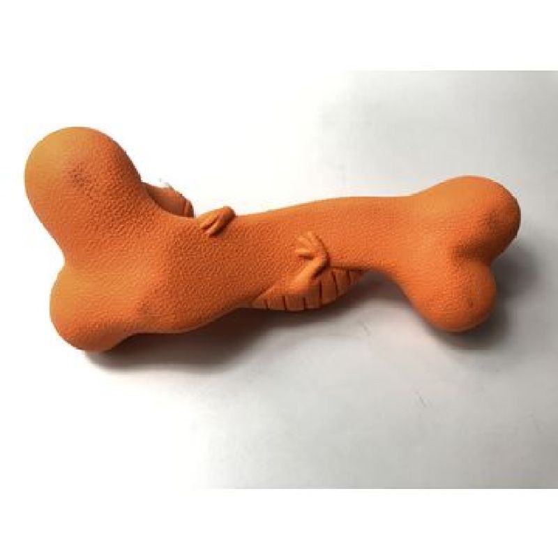 Aggressive Chewer Orange Dog Chew Toys Design Natural Rubber