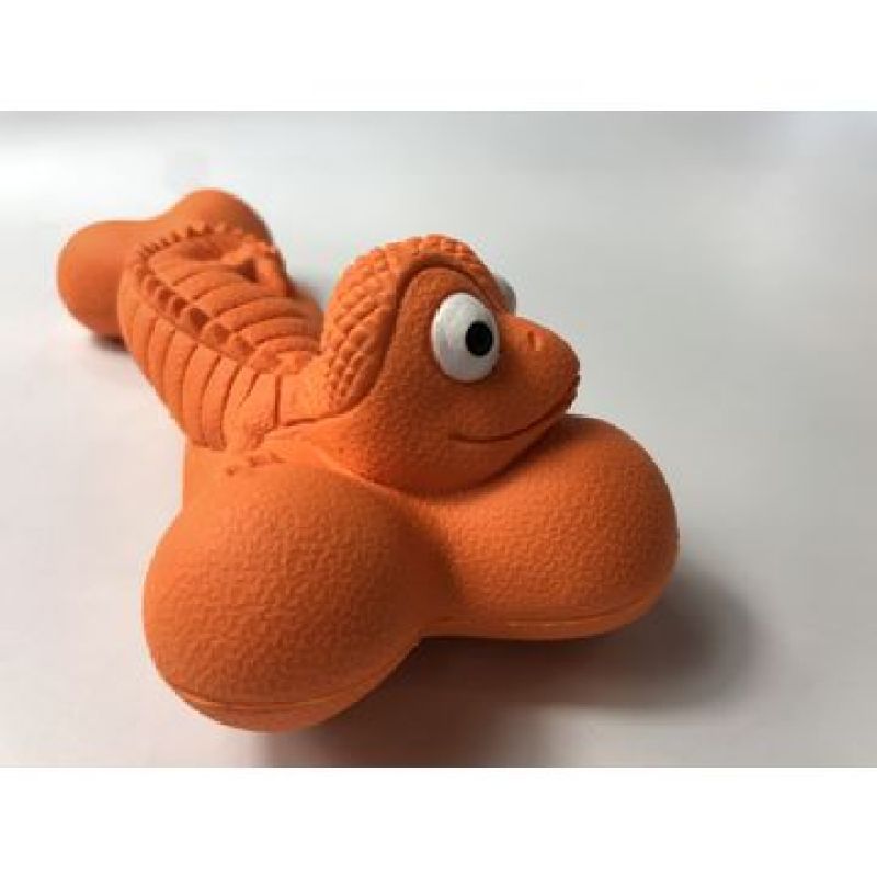 Aggressive Chewer Orange Dog Chew Toys Design Natural Rubber